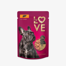 Пълноценен пауч за кучета My Love Adult dogs with liver с черен дроб